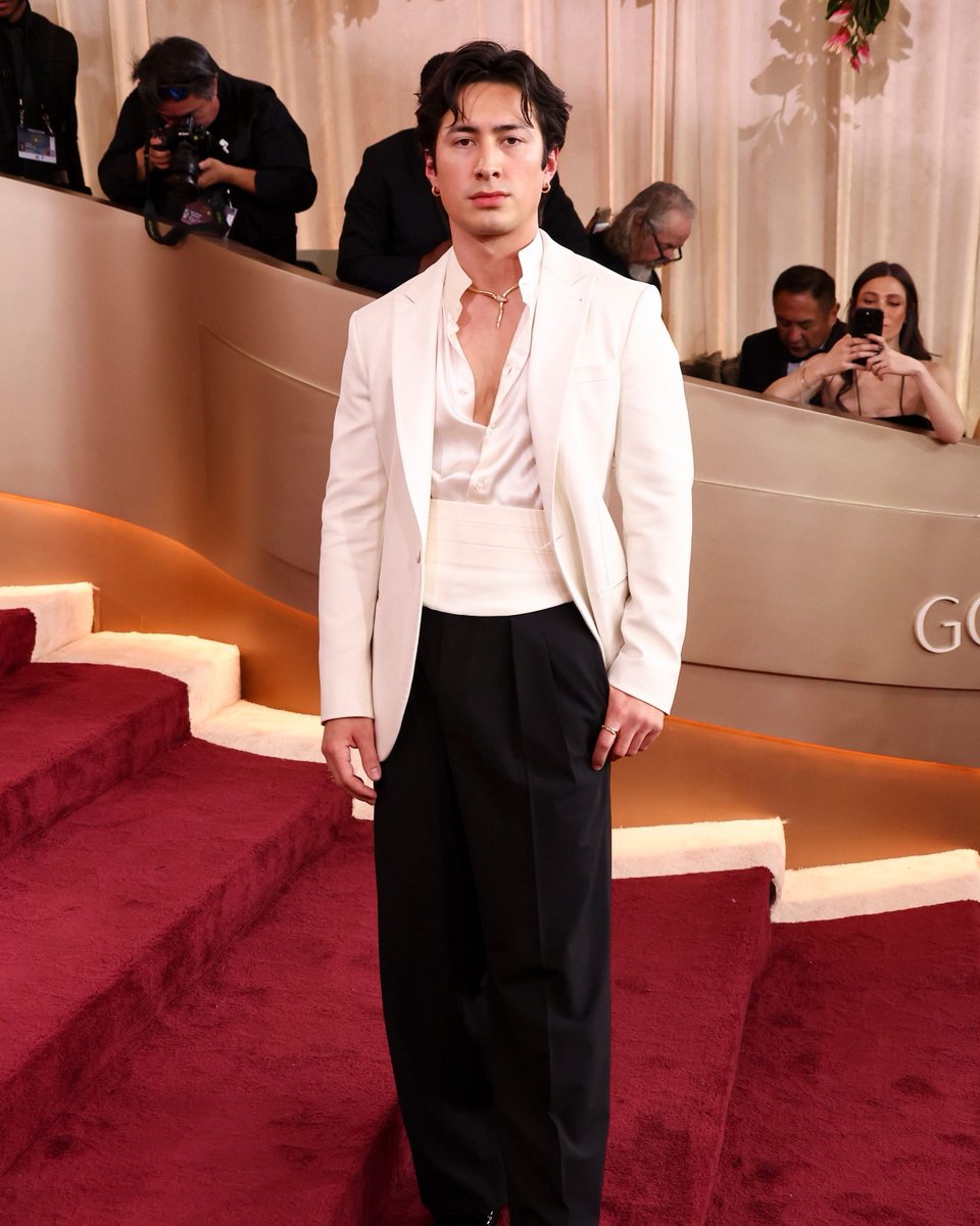 SELFmagazine's tweet image. Don’t text, my show is on. #HeatedRivalry stars #HudsonWilliams and #ConnorStorrie have arrived on the #GoldenGlobes red carpet and GIRL. We’re loving every second of it.