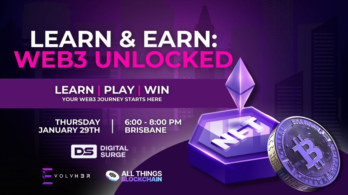 Brisbane 👀 Curious about crypto but not sure where to start?  @allthingsblock is hosting a hands-on Web3 night with real learning,  interactive games, and prizes. No experience needed. Learn. Play. Win. 👇