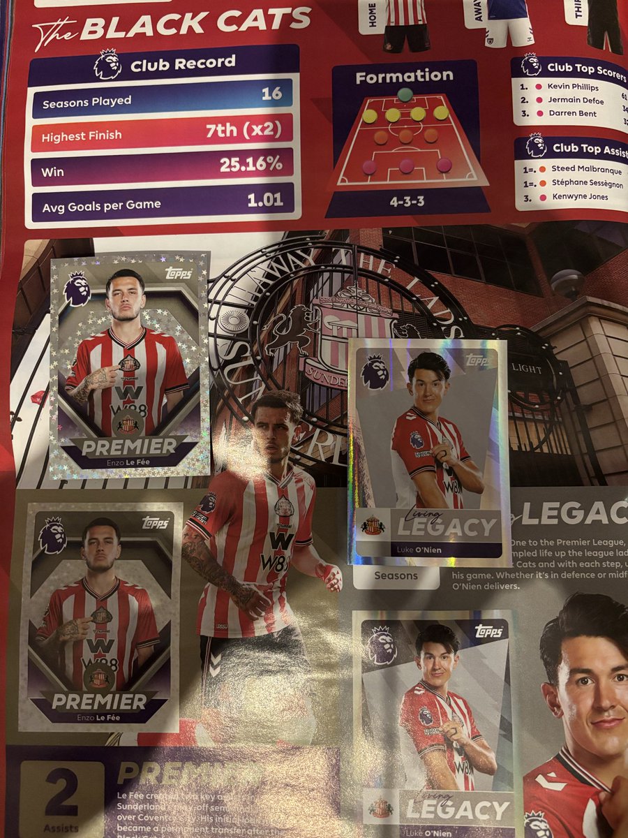 TheRustleMania's tweet image. Hey @Topps_UK, really pleased to finally get my hand on your  Premier League 2026 sticker album. Please can you tell me why the Sunderland stickers 469 &amp;amp; 470 have both pre-filled in the album?

I have both the stickers, but seemingly they are not required. 

What do you think ?
