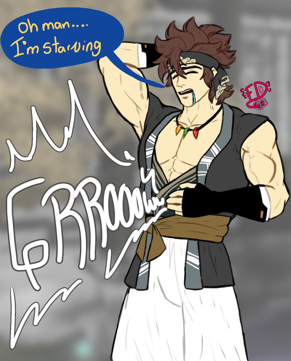 AjoloteJojo's tweet image. A comm for My dear friend @elusivelibbin  a draw of her man &amp;lt;3

#stuffingbelly  #hungrytummy #bloatbelly