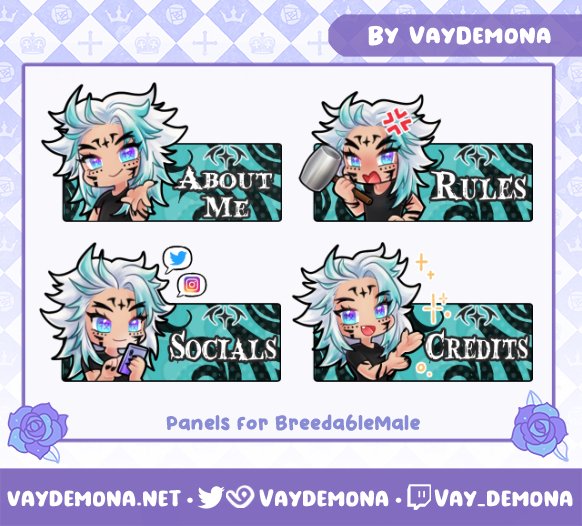 VayDemona's tweet image. Panels for @Breedable_Male 
☆˖Favs and RT are appreciated˖☆ 

✧˖° #EmoteArtist ៸៸ #VGenComm ៸៸ #VTuberCommissions °˖✧