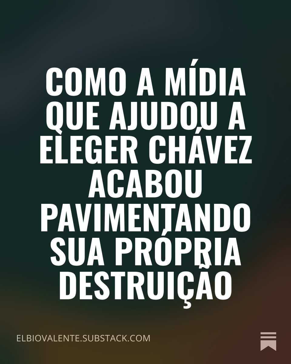 elbiov's tweet photo. Como a mídia que ajudou a eleger Chávez acabou pavimentando sua própria destruição https://t.co/HeYD4IW90n https://t.co/yRKGDhp87G