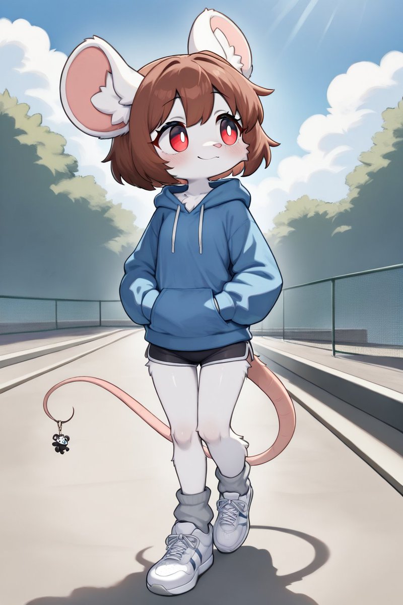 🐭🐼
My little contribution, me wearing Bay Yun’s outfit, for the #UrSolyvana event.

#furry #furryai #AIart