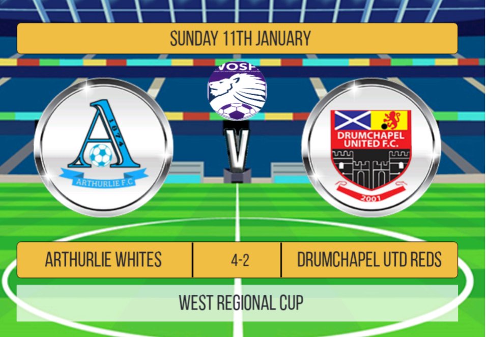 1st game of 2026

1st half Drum defended brilliantly, really well organised and looked to counter on us. A goal just before HT saw us go in 1-0.

2nd half change of formation saw us 3-0 in a few 2nd half minutes and go on to win 4-2. 

Elliot ⚽
Scott ⚽⚽
Luke ⚽

MoTM - Jake