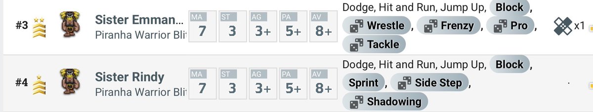 yoichi002's tweet image. 東京ブラッドボウルリーグ2025、運に恵まれ優勝しました🏆ヤッター！
アマゾンチームの戦績は8勝2引分、リーグポイント39でした。対戦相手、リーグ運営の皆さん、感謝です。

FLOST謹製トロフィーと優勝ダイスをいただいたので、スキルガチャが当たり続けた怪物シスター・エマニュエルと記念撮影。