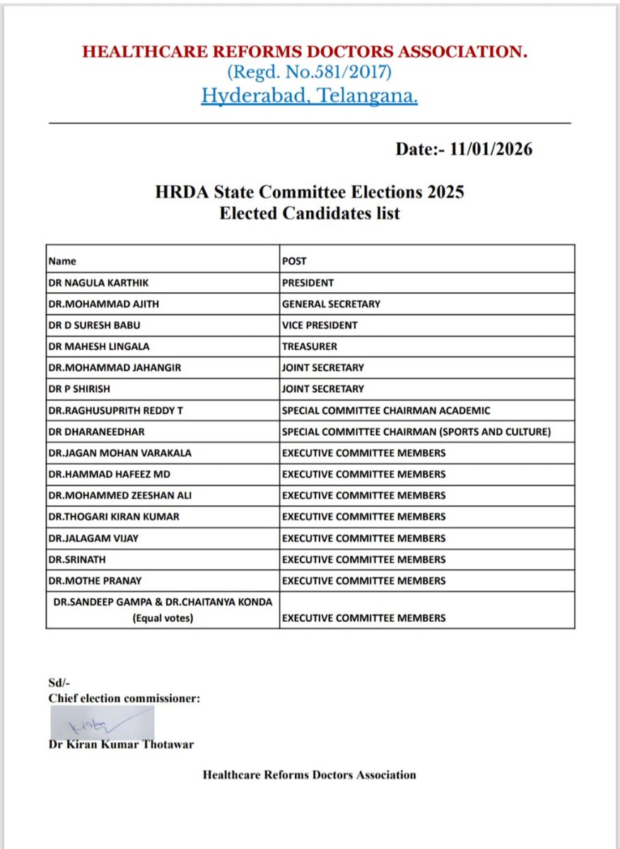 Healthcare Reforms Doctors Association - HRDA tweet media