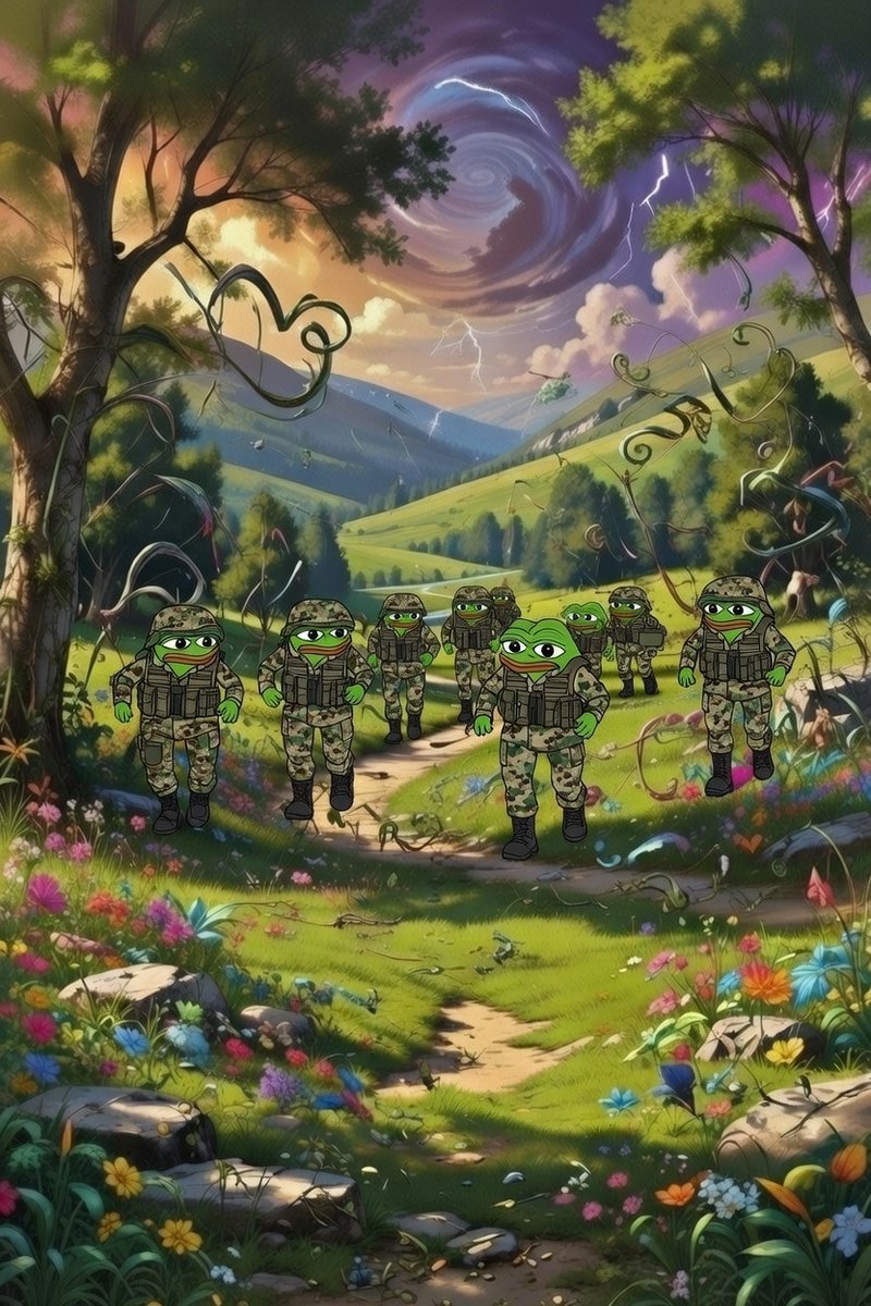 KekistanCoinETH's tweet image. in uncertain times, 
when empires tremble, regimes fall, and normies panic... 
freedom doesn't vote, it memes

Kekistan endures: 
no taxes, no tyrants, just pure chaotic liberty under the frog throne
 
green hills bloom eternal, the vortex spins watchful, patrols hold the line…