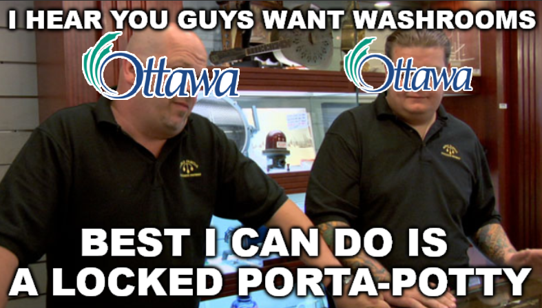 Good news: your park has a porta-potty
Bad news: it seems to be locked all the time