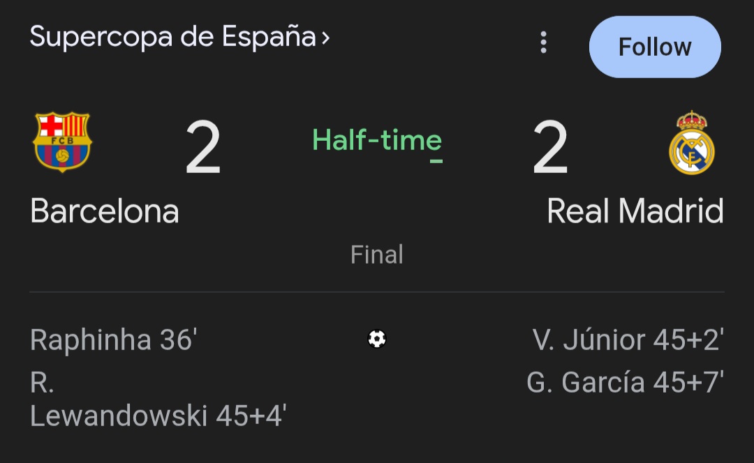BigDaddy_kelv's tweet image. Supercopa de España›  this is football 

Half time movements seen. 

Barcelona vs Real Madrid 

#Barcelona #Madrid
#barm