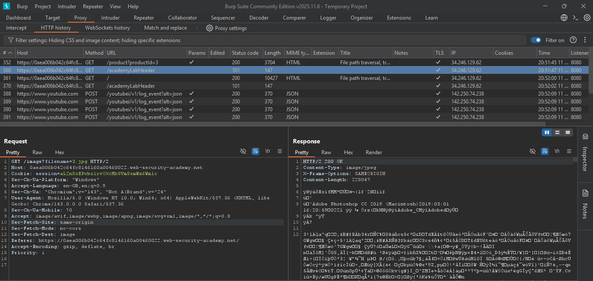 StellaObatoye's tweet photo. Day 11
Happy Sundayyy

Completed the 6 Path Traversal labs on @PortSwigger 

Path traversal (directory traversal) is a vulnerability that allows an attacker to read arbitrary files on the server that is running an application.

#OneCybersecurityThingADay https://t.co/FMxBj1CV6Y