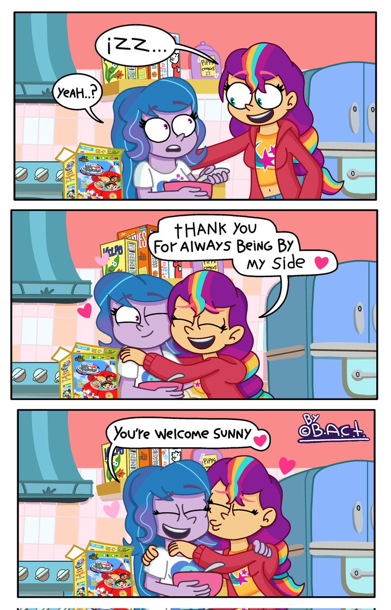 GaryBaldor's tweet photo. (English version) Morning Kiss
The best way to start the day 😙🥣

#SunnyStarscout #IzzyMoonbow #Moonscout #MyLittlePony #EquestriaGirls #MLPG5 #mlpfanart #mlpcomics #FanArt https://t.co/BU6P0FqBlm