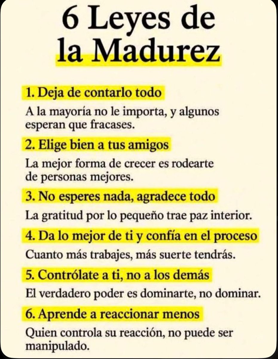 6 LEYES DE MADUREZ.