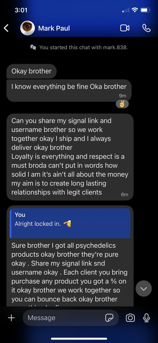 AdamOneTruth's tweet image. Mark the man with the plan.

Mark.838 if you have the signal app, has great products of anything you need.

Psychonaut with the level 5 space suit on the low low.