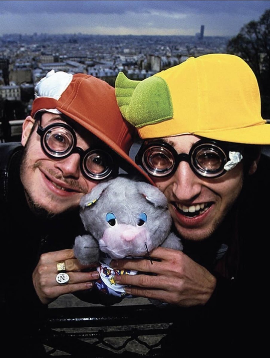 culturejpg's tweet image. Daft Punk before they had their iconic helmets