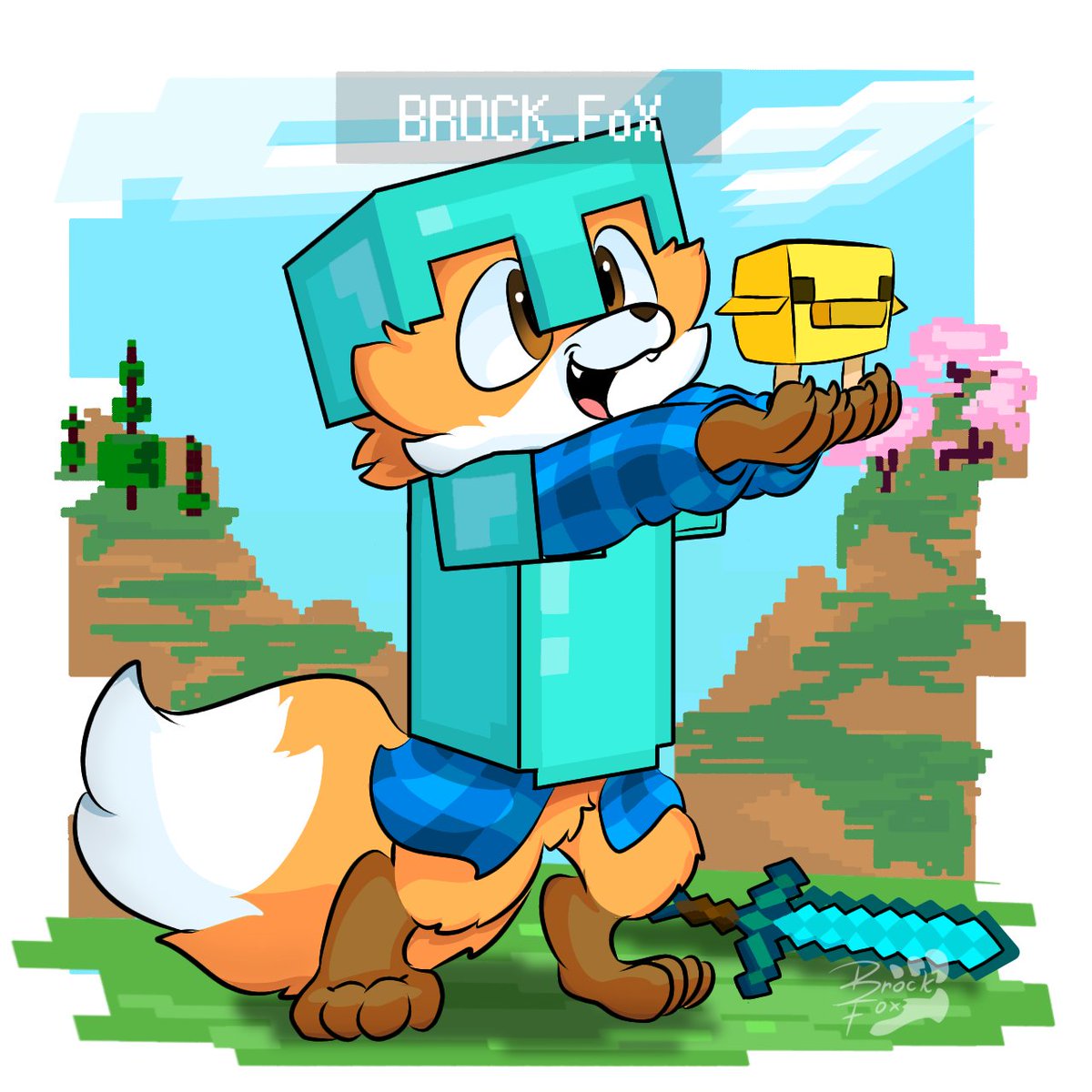 Taking advantage of the new baby mob update in Minecraft 

#Minecraft #furryartists #furry