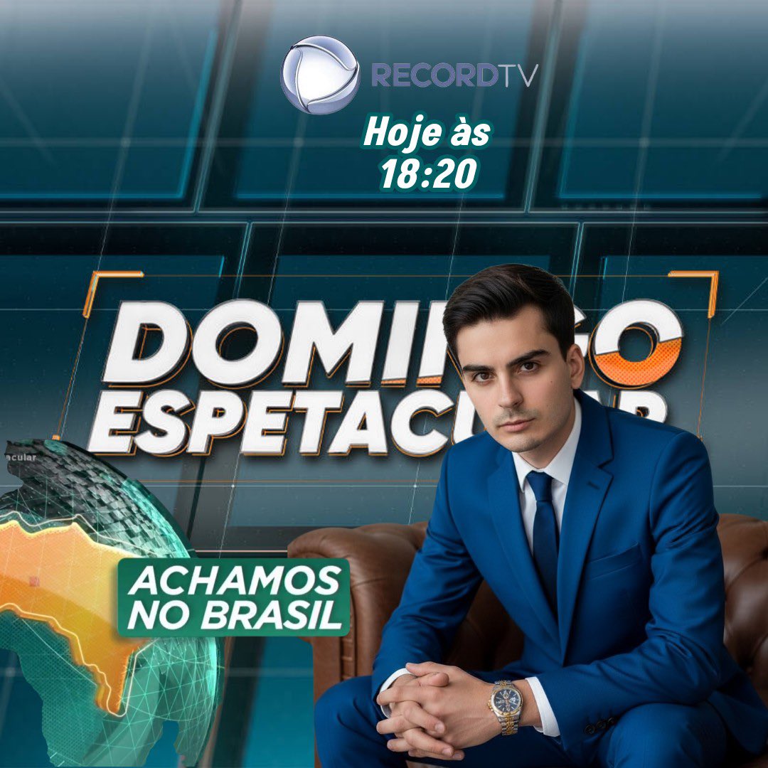 dosadu01's tweet image. Dudu está passando na sua timeline para lhe convidar👀
Porq hj tem novidade no Domingo Espetacular! Estreia do novo quadro #AchamospeloBrasil, com o nosso #DuduCamargo  trazendo histórias e curiosidades  📺 Hoje, às 18h20, na Record TV.
Não vou perder ! #DomingoEspetacular