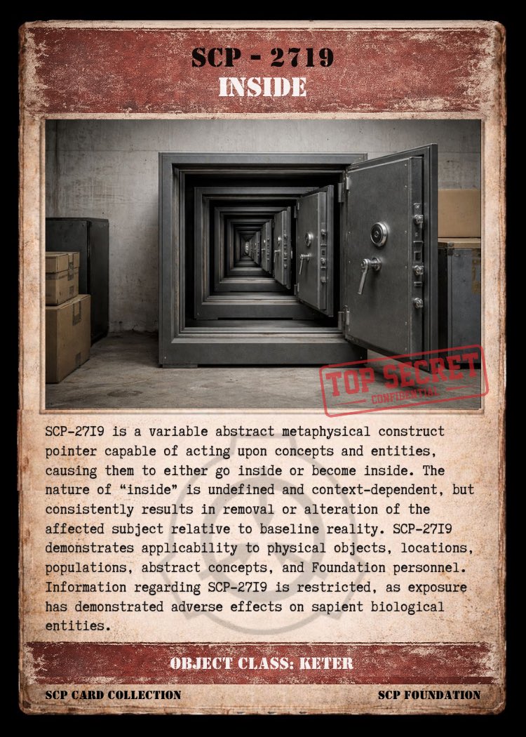 scpcollection's tweet image. #SCP #SCPFoundation #SCP2719 #Inside