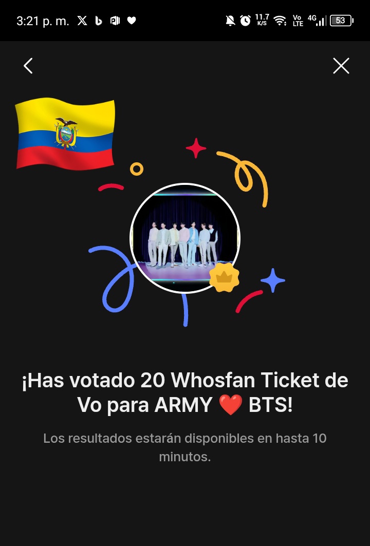 Hyyh_Ecu7's tweet photo. — ECU-ARMY deja tus votos por BTS en Whosfan "Whosfandom Awards" termina a las 1AM ECT y sigan recolectando para las demás rondas, son votos ilimitados, vayamos por ese primer lugar 👇🏻

🔗https://t.co/i8EHB1gx5E

#BTS #BTSARMY #방탄소년단 #ARMY https://t.co/VtYH4qEfcW