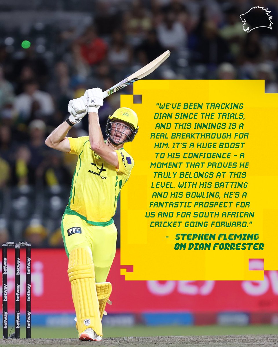 JSKSA20's tweet image. From trials to triumph ✨

Fleming backs Dian Forrester as a future star! 🤩💥

#JSKvMICT #WhistleForJoburg