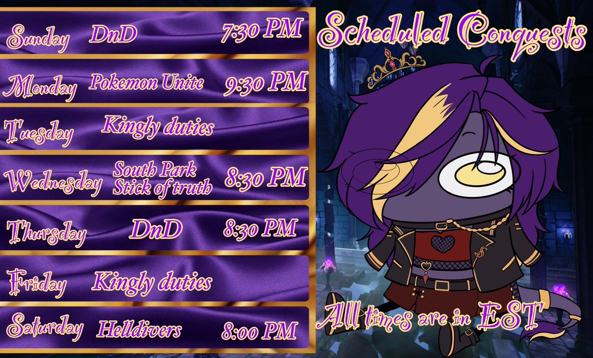 Schedule for 1/11/26 - 1/17/26