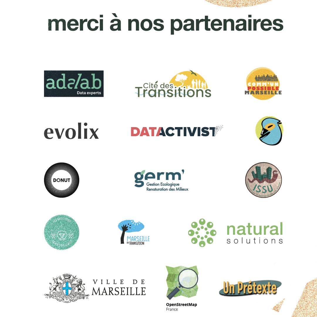 RDV le 14 janvier chez ADALAB pour notre dernière réunion publique de préparation du hackathon de la nature en ville : mobilizon.fr/events/2b8201d…
Plus d'informations et lien d'inscription ici : …on-nature-ville.ledonut-marseille.com