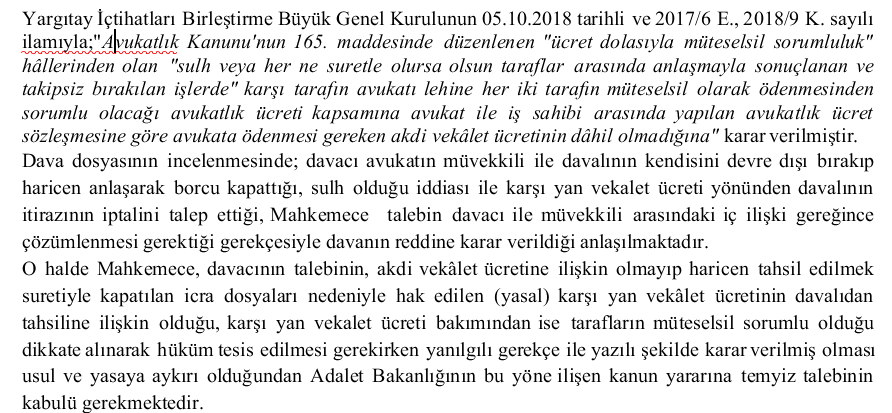 <a href="/AvukatBaris/">Av. Barış Selçuk Şahin</a> 3. HD'nin vekalet sözleşmesinden kaynaklanan davalarda karşı yan vekalet ücretine dair 2025 tarihli önemli bir KYB'sini paylaşmış olayım.