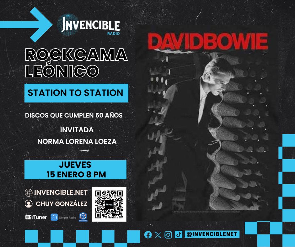 🔥 Jueves de #DiscosQueCumplen50Años
 David Bowie, el Thin White Duke y un álbum que cambió el rumbo del rock.
 📀 Station to Station – especial este jueves en Rockcamaleónico.
<a href="/Invenciblenet/">Invencible</a>
MyTuner &amp; TuneIn  
También sonamos en Alexa