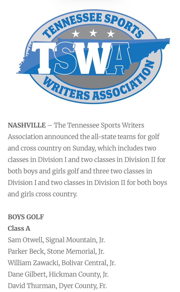 We are proud to share that Bulldog Golf Junior Dane Gilbert has been named to the Class A All-State Golf Team for the second consecutive year!  Work ethic and dedication to improvement is recognized in these great accomplishments.  Congratulations Dane!