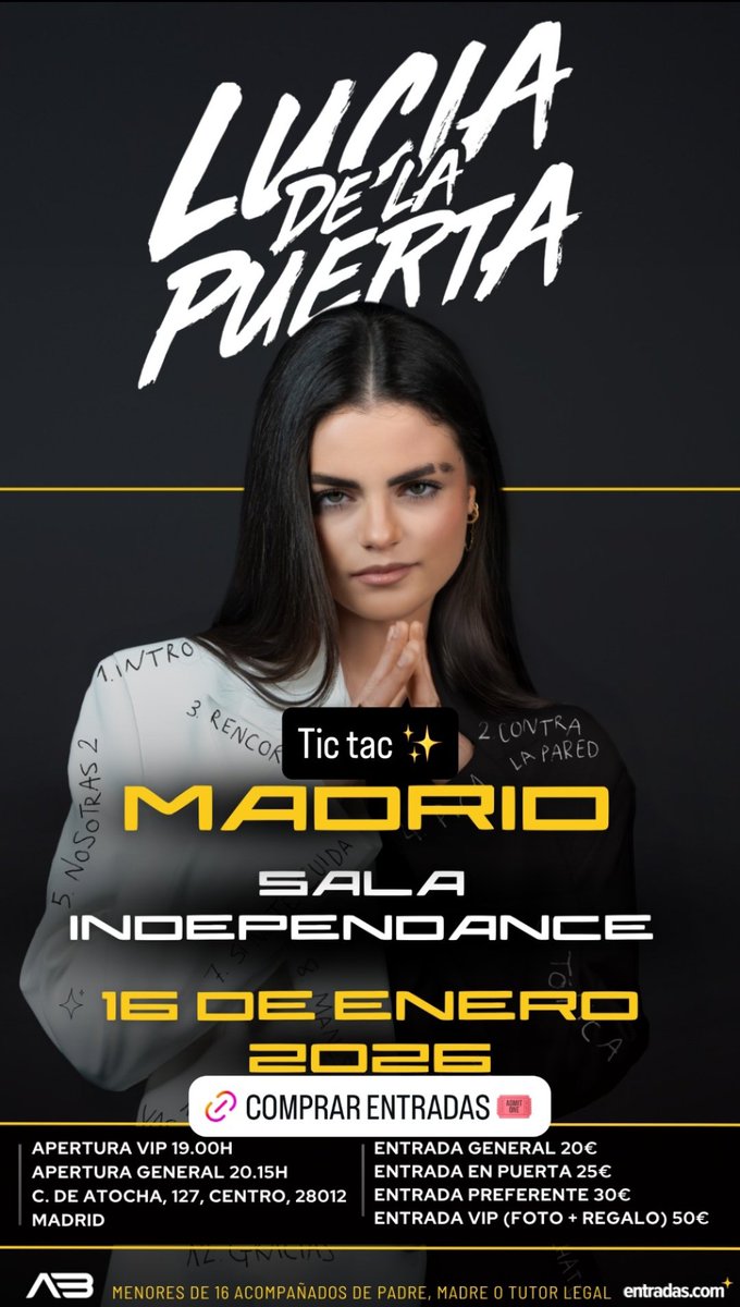 YurlyArrietaDM's tweet photo. -5️⃣ DÍAS PARA EL PRIMER CONCIERTO DE LUCIA DE LA PUERTA 😍
Aquí mis 5 motivos para no perdérselo:
1. Va a ser GENIAL 🌟
2. La va a ROMPER 💣
3. Se va a ir a bailar💃🏻
4. Van a estar todos los que la quieren 🥰
5. Porque van a ir invitados especiales 🔝 🎤
1️⃣6️⃣-0️⃣1️⃣-2️⃣0️⃣2️⃣6️⃣🖤🎉 https://t.co/blPUmx1rYz