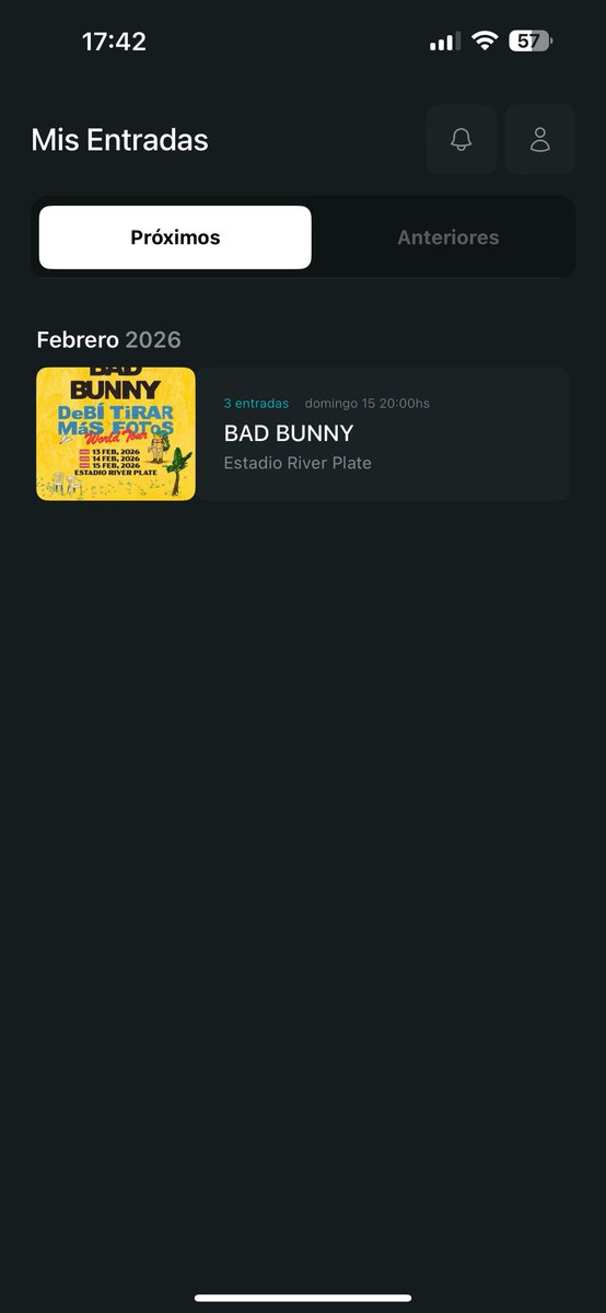 MyLifeasAgus's tweet photo. @badbunnyarg__ Hola! Tengo 3 entradas para Platea Sivori Media para el 15/2 y necesito cambiarlas para el 14/2 🙏🏻🙏🏻 mi amiga no puede ir. https://t.co/atRSq0T0Uy