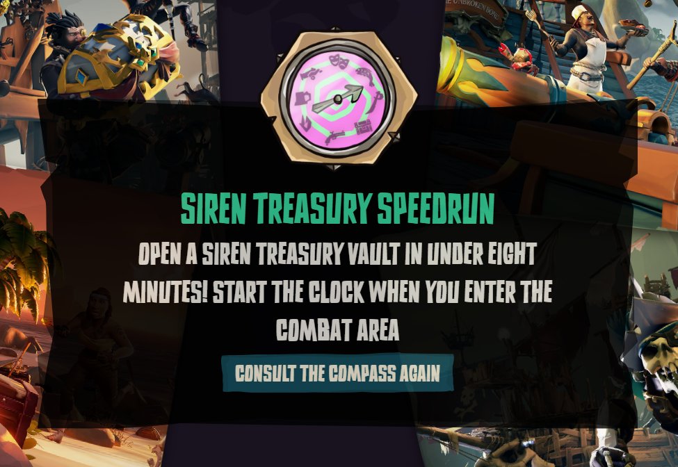 Chiitonnn's tweet photo. Compass of Chaos!
Today’s challenge was to open a Siren Treasury vault in under eight minutes.
I went in solo and got it done without too much trouble.
Vault opened in 6:48 — challenge completed. 🏴‍☠️

#BeMorePirate #CompassOfChaos #SeaOfThieves  @SeaOfThieves https://t.co/jQKbDDGGK5