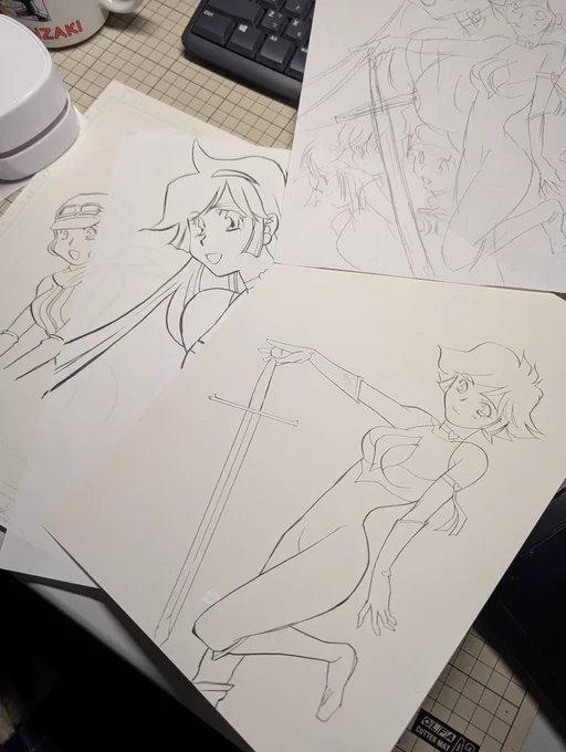 線画アナログでデジで加工しようと思います