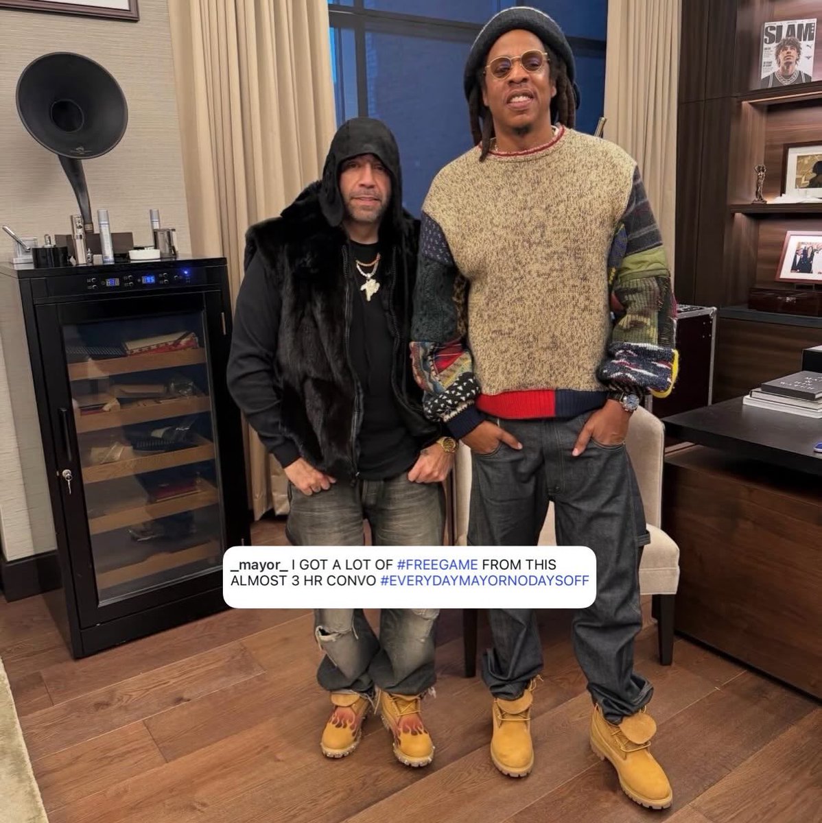 Mayor says a 3 hour convo was had when he ran into Jay Z with Fat Joe