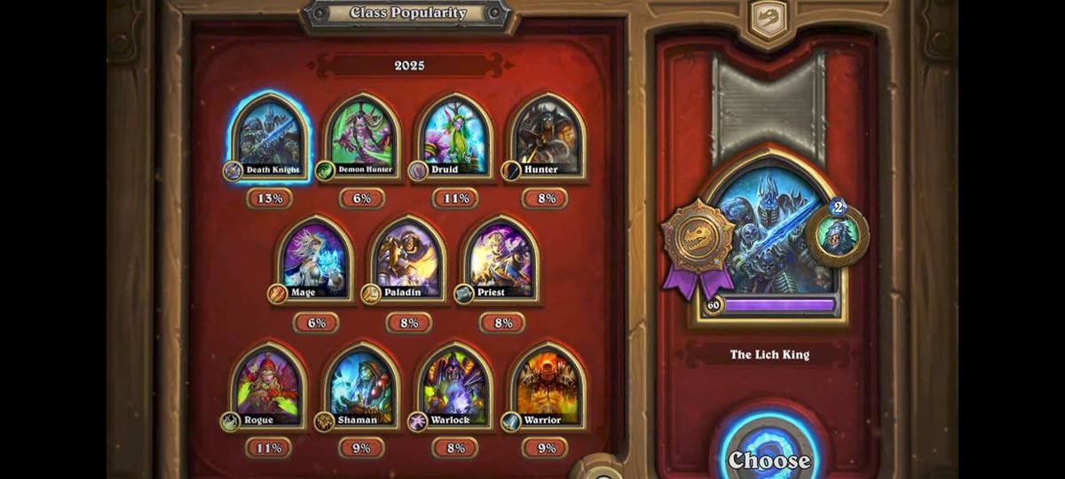 Héroes más jugados según hsreplay en el 2025 🧐
Ustedes cual suelen jugar ❓❓