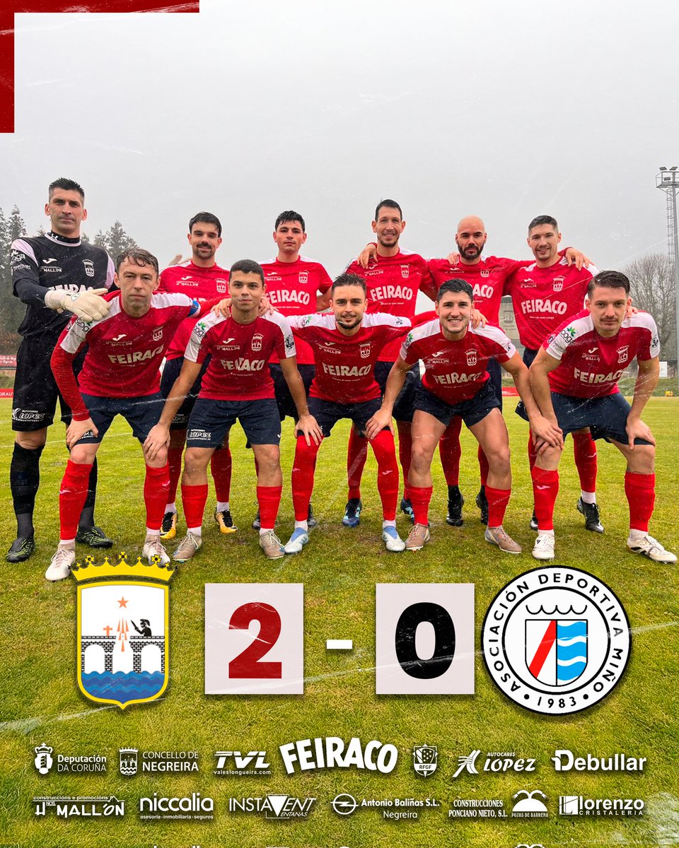 ⚽ 𝗖𝗔𝗠𝗣𝗜𝗢́𝗡𝗦 𝗗𝗘 𝗜𝗡𝗩𝗘𝗥𝗡𝗢 🙌 chegados ao ecuador da Liga 25/26 despois dunha gran primeira volta superando a barreira dos 40 puntos 👊 

Hoxe acadamos un novo triunfo nun partido desputado que se decidiu no 2° tempo con dous ⚽⚽ ante un bo rival.