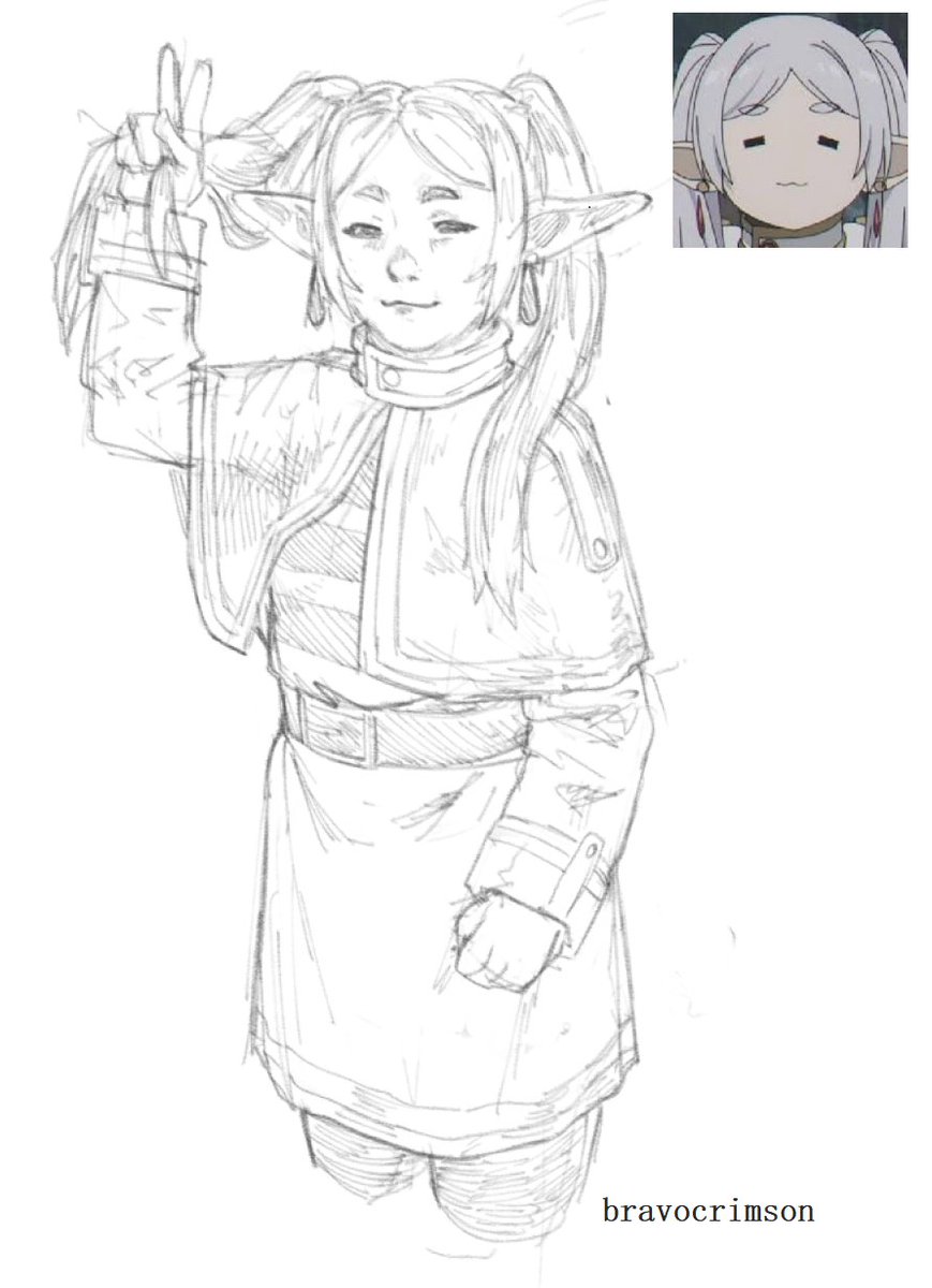 bravocrimson's tweet photo. Frieren sketch #oc #fanart #illustration #sketch #anime #frieren #elf #animetwt #artmoots https://t.co/7s747QH90z