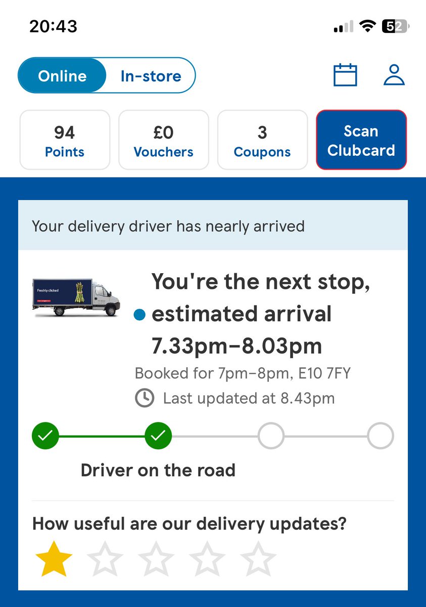 andremoura's tweet photo. 8:53pm. No call. No ring. No message. Just waiting. 

How can we call this a reliable service, @Tesco ? https://t.co/ukipiFytaU