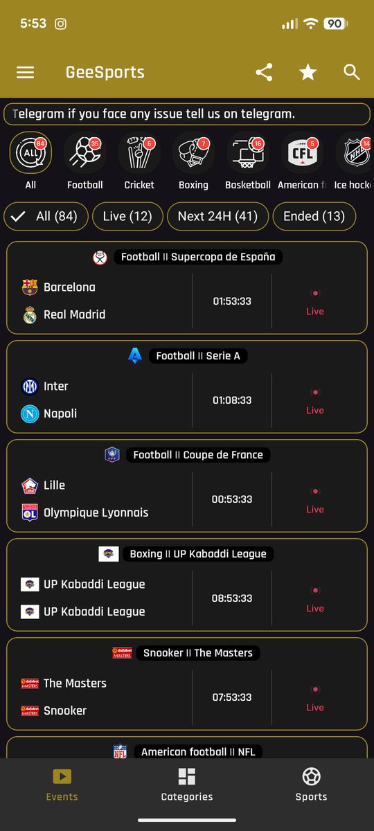 GuillermoArmoaa's tweet image. Ya lo vi medio tarde pero para la próxima dejo esta app, es buenísima y se puede ver hasta en FHD con 10mb de velocidad de internet!
Se llama Geesport