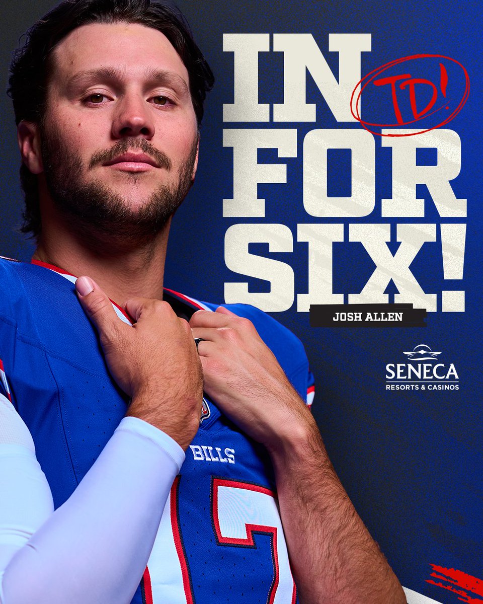 BuffaloBills's tweet image. JOSH. ALLEN.

27-24 BUF | 1:04