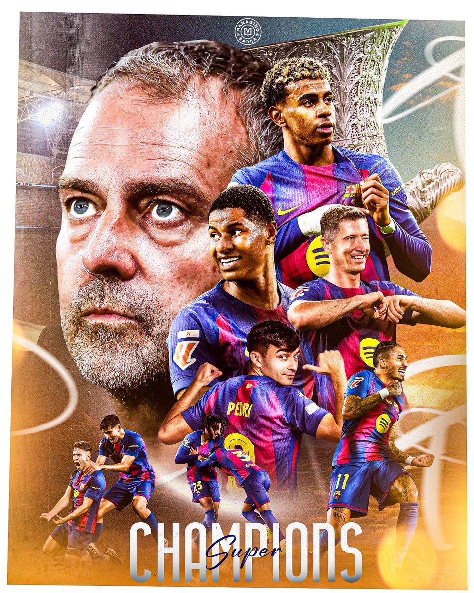 ManagingBarca's tweet photo. 𝐅𝐂 𝐁𝐀𝐑𝐂𝐄𝐋𝐎𝐍𝐀 𝐀𝐑𝐄 𝐓𝐇𝐄 𝐂𝐇𝐀𝐌𝐏𝐈𝐎𝐍𝐒 𝐎𝐅 𝟐𝟎𝟐𝟓/𝟐𝟔 𝐒𝐏𝐀𝐍𝐈𝐒𝐇 𝐒𝐔𝐏𝐄𝐑 𝐂𝐔𝐏! 💙❤️🔥🏆

Barça have DEFEATED Real Madrid 3-2 in El Clasico Final to win the competition for a record SIXTEENTH time! 🤯✅ https://t.co/kmgMOKa320