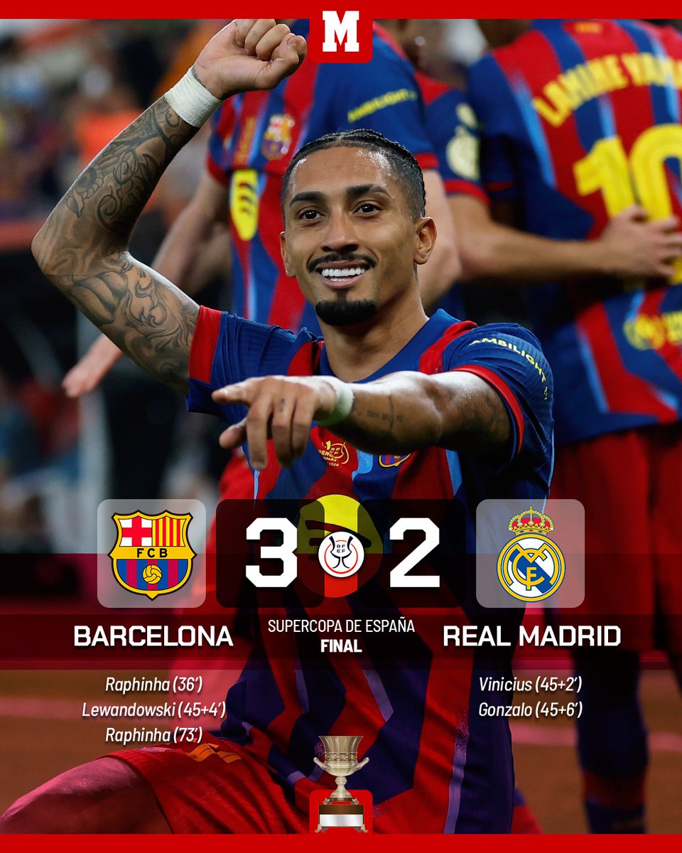 💥 El Barça de Raphinha repite como súper campeón contra el Real Madrid en Arabia #Supercopa2026 #ElClásico