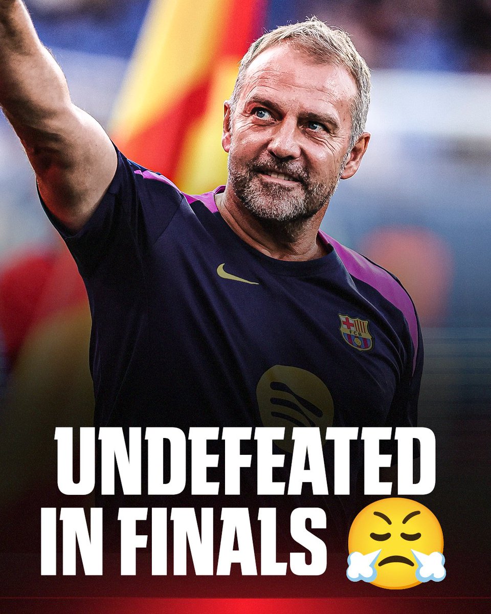 🚨| Hansi Flick 🇩🇪:  

8 𝗙𝗜𝗡𝗔𝗟𝗦 𝗥𝗘𝗔𝗖𝗛𝗘𝗗  
8 𝗙𝗜𝗡𝗔𝗟𝗦 𝗪𝗢𝗡 

100% RECORD.✅