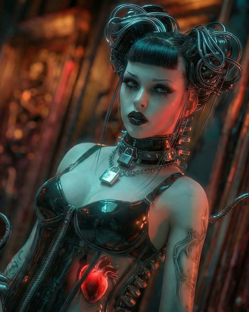 Mirai_retro's tweet photo. #BiomechBlues #CyberGoth #IndustrialMetal #DarkStory #HRGiger #AIGeneratedArt https://t.co/jQqMwhqYX9