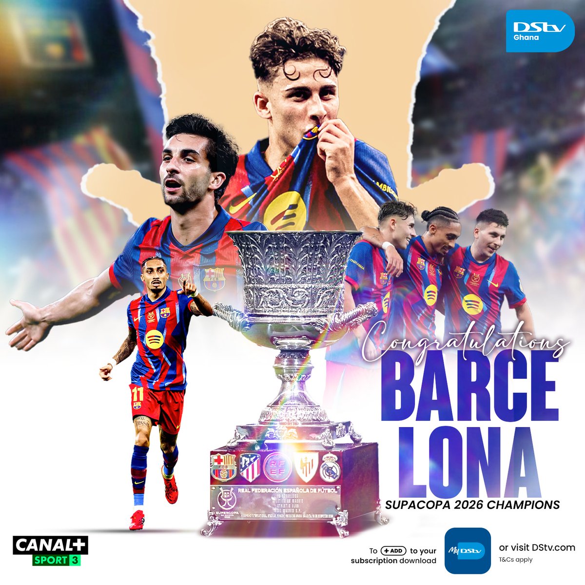 DStv_Ghana's tweet image. FC Barcelona reign supreme — congratulations to the Spanish #SuperCup champions! 🏆 🔵🔴