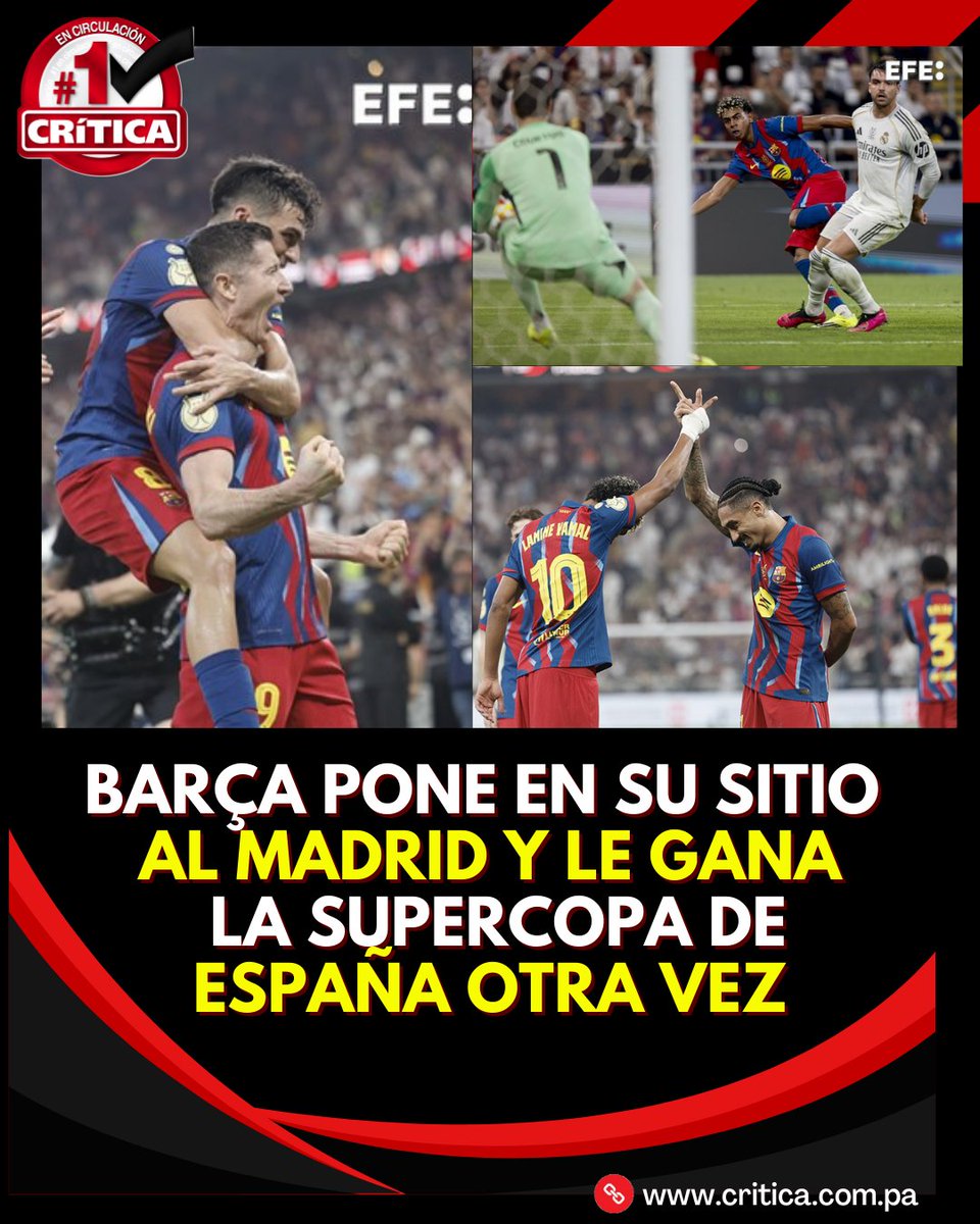 #DeportesCri Raphinha corona al Barça en otra final con color azulgrana 
Tras la locura de final de primer acto, con tres goles, Raphinha hizo lo que antes intentó Vinicius, resolver el clásico. 

Carreras y Asensio fallaron ocasiones claras al final. Vía: EFE