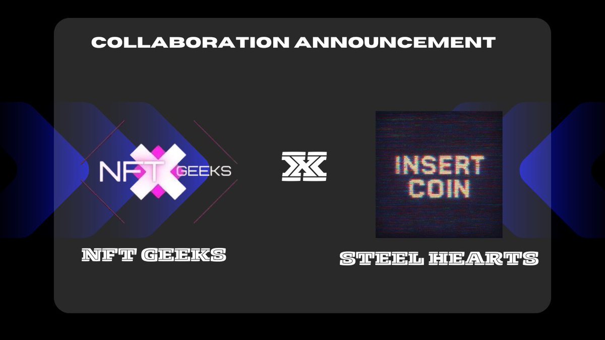 𝐍𝐅𝐓 𝐆𝐄𝐄𝐊𝐒  🤝   STEEL HEARTS             

𝐖𝐞 𝐀𝐫𝐞 𝐇𝐚𝐩𝐩𝐲 𝐭𝐨 𝐀𝐧𝐧𝐨𝐮𝐧𝐜𝐞 𝐨𝐮𝐫 𝐂𝐨𝐥𝐥𝐚𝐛𝐨𝐫𝐚𝐭𝐢𝐨𝐧 𝐰𝐢𝐭𝐡
<a href="/Steel_HeartsNFT/">STEEL HEARTS</a>