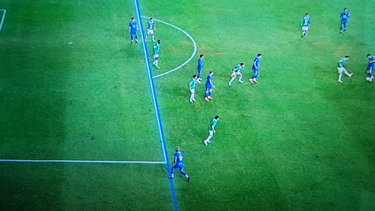 Necesitan calibrar su software, el penúltimo jugador de <a href="/clubleonfc/">Club León</a> en la toma original de tv está tocando la línea con el pie y en la toma 3D aparece alejado de la línea. <a href="/CruzAzul/">CRUZ AZUL</a>
<a href="/LigaBBVAMX/">Liga BBVA MX</a>
