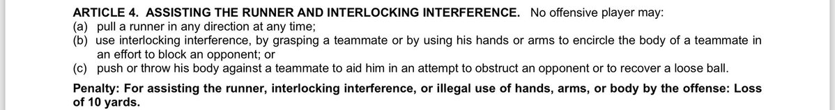 tjmcaulay's tweet image. I very much hope the NFL Competition Committee addresses this in the off-season. This just cannot be a legal play any more. 

Now, only pulling a runner is illegal. All pushing, pulling, or lifting a runner by a teammate should be illegal.