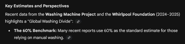 MRoriksson's tweet photo. @Ramsey_555 Imagine saying 97% and ending up accepting 60%. Imagine thinking that 97% of the world's population washes by hand... it's insane. In most developed countries, at least half of the population owns a washing machine https://t.co/JDCT31Ulyp