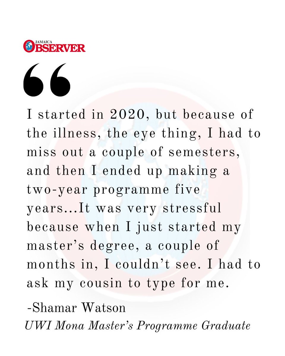 When Shamar Watson commenced his master’s programme at The University of the West Indies (UWI), Mona, in 2020, little did he know that he would have to overcome more than academic challenges to achieve his degree.

What should have been a two-year programme turned into a